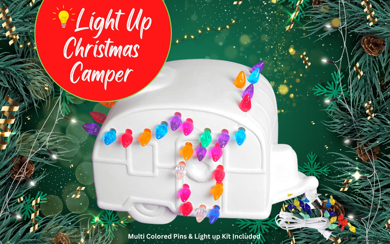 Ceramic Light Up Holiday Christmas Camper