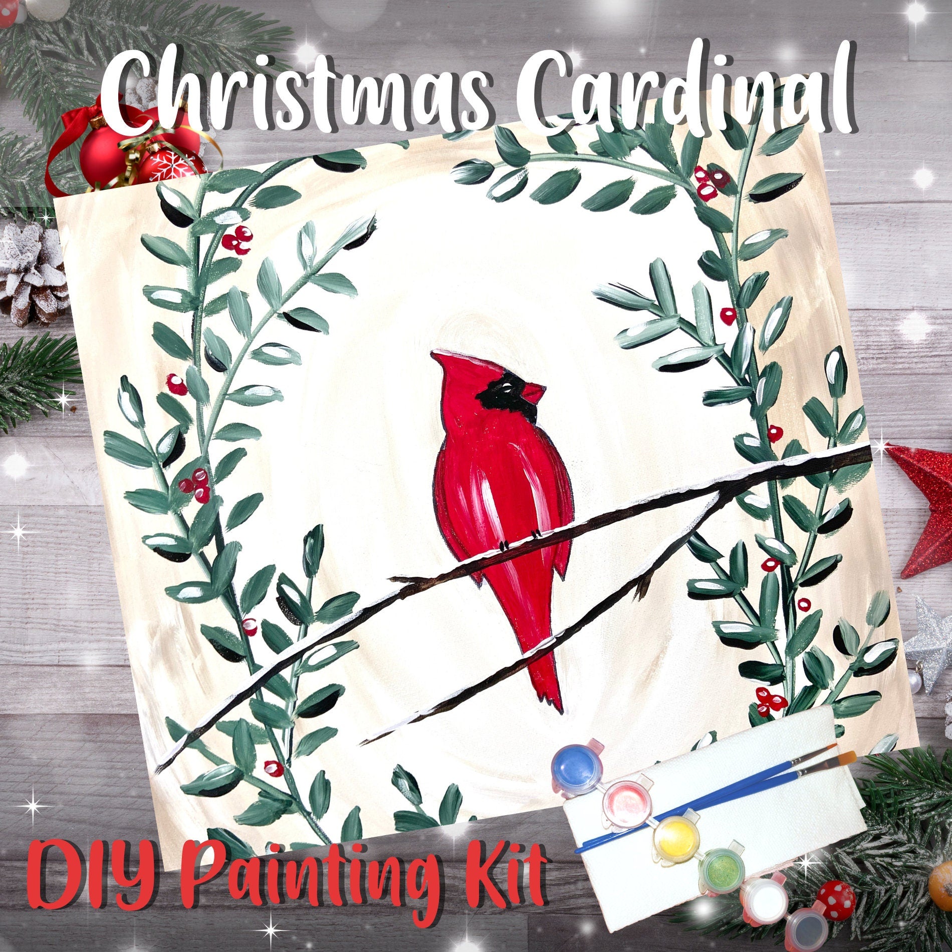 Christmas Cardinal Painting Kit
