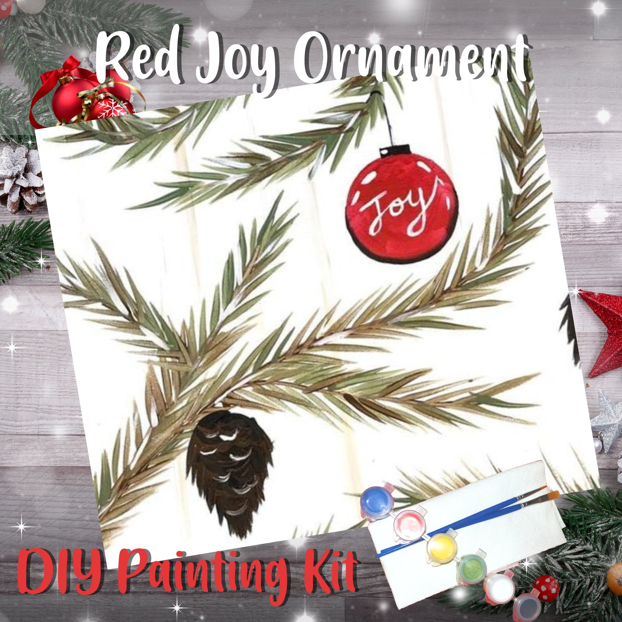 Red Joy Ornament Painting Kit