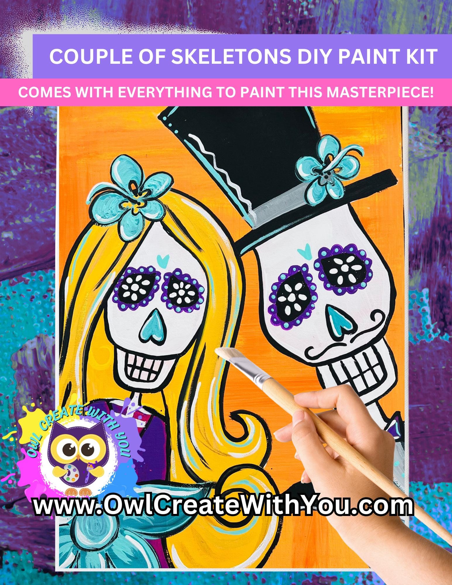 NEW - Couple of Skeletons Painting Kit