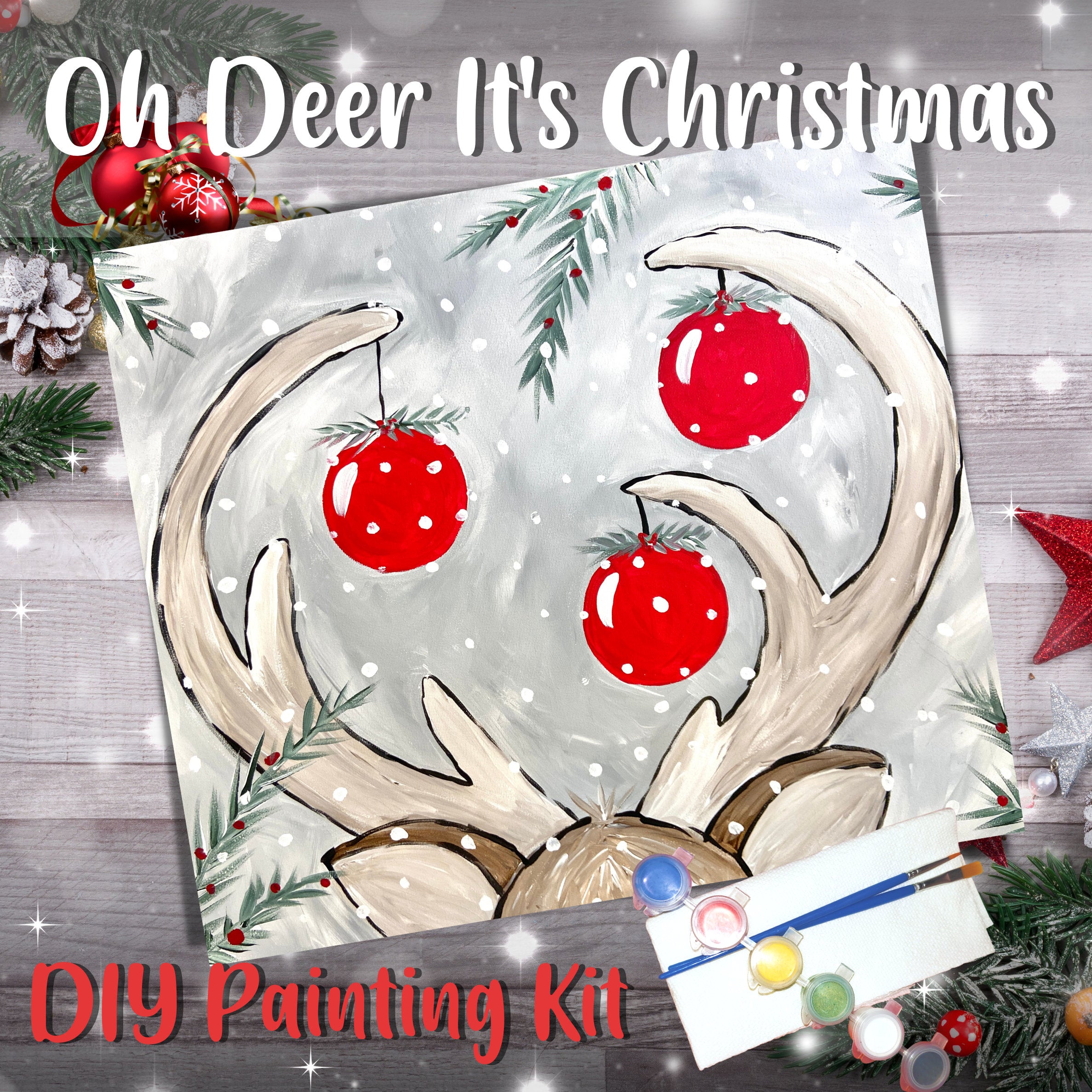 Oh Deer It's Christmas Painting Kit