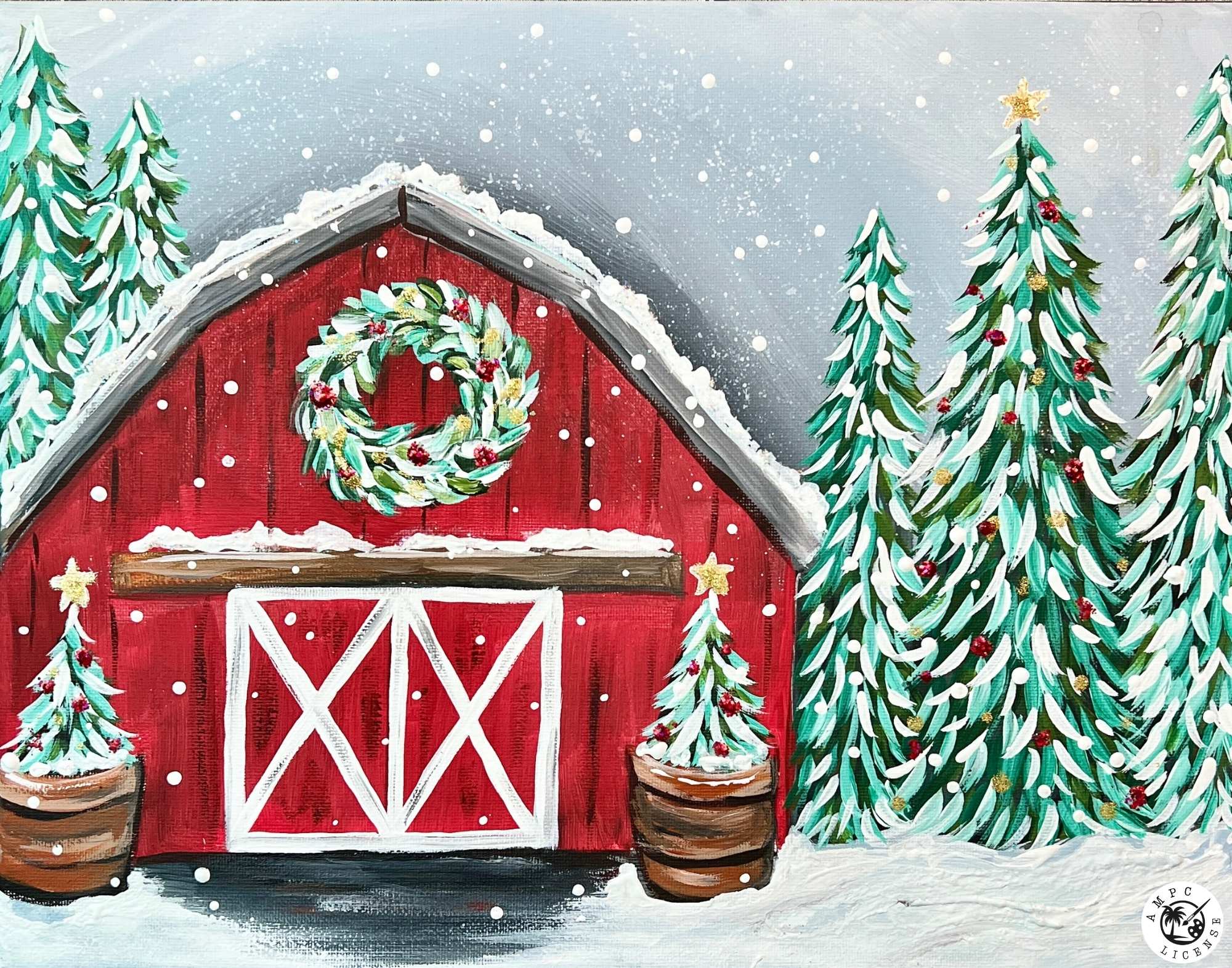 NEW - Christmas Barn Painting Kit