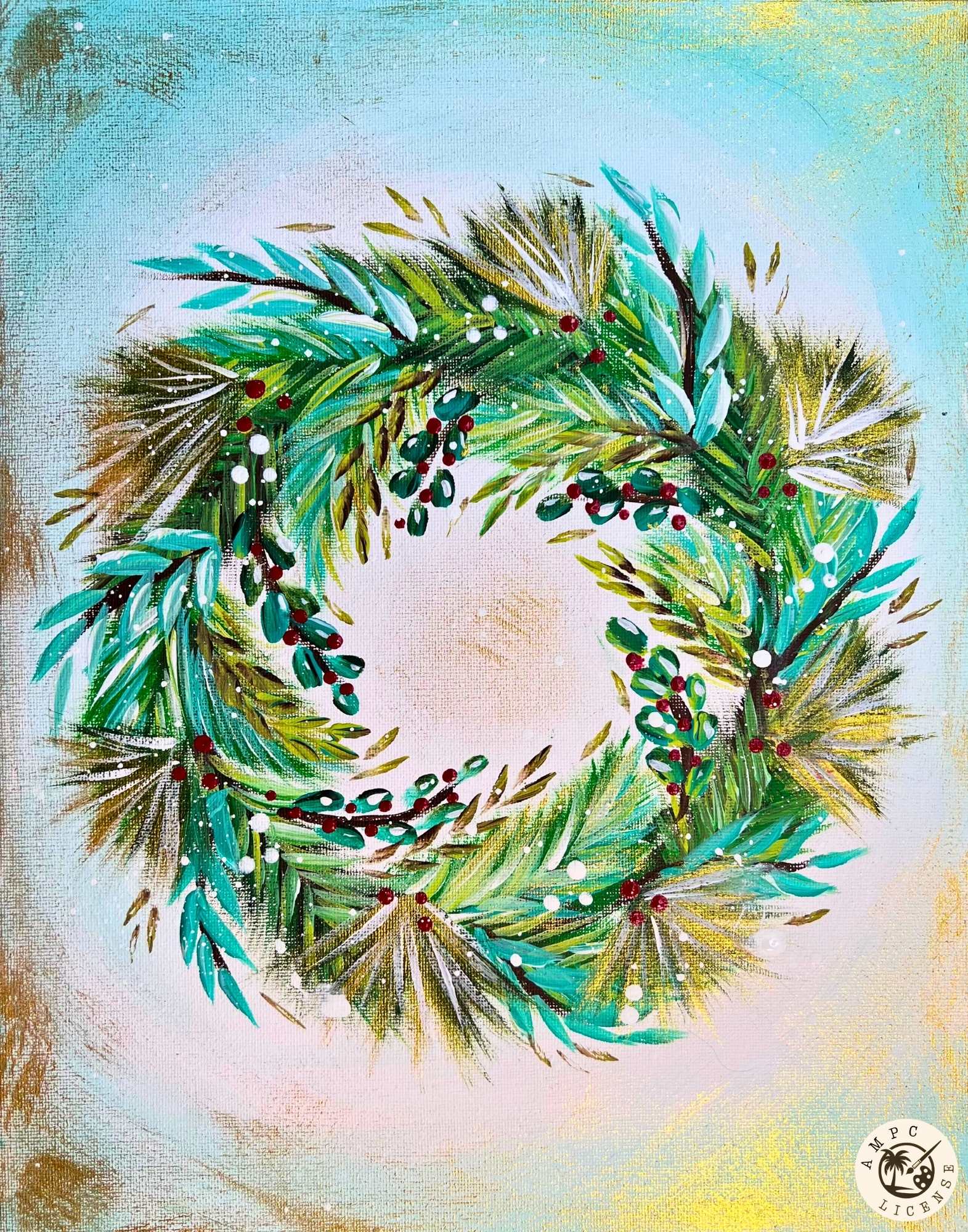 NEW - Gilded Wreath Painting Kit