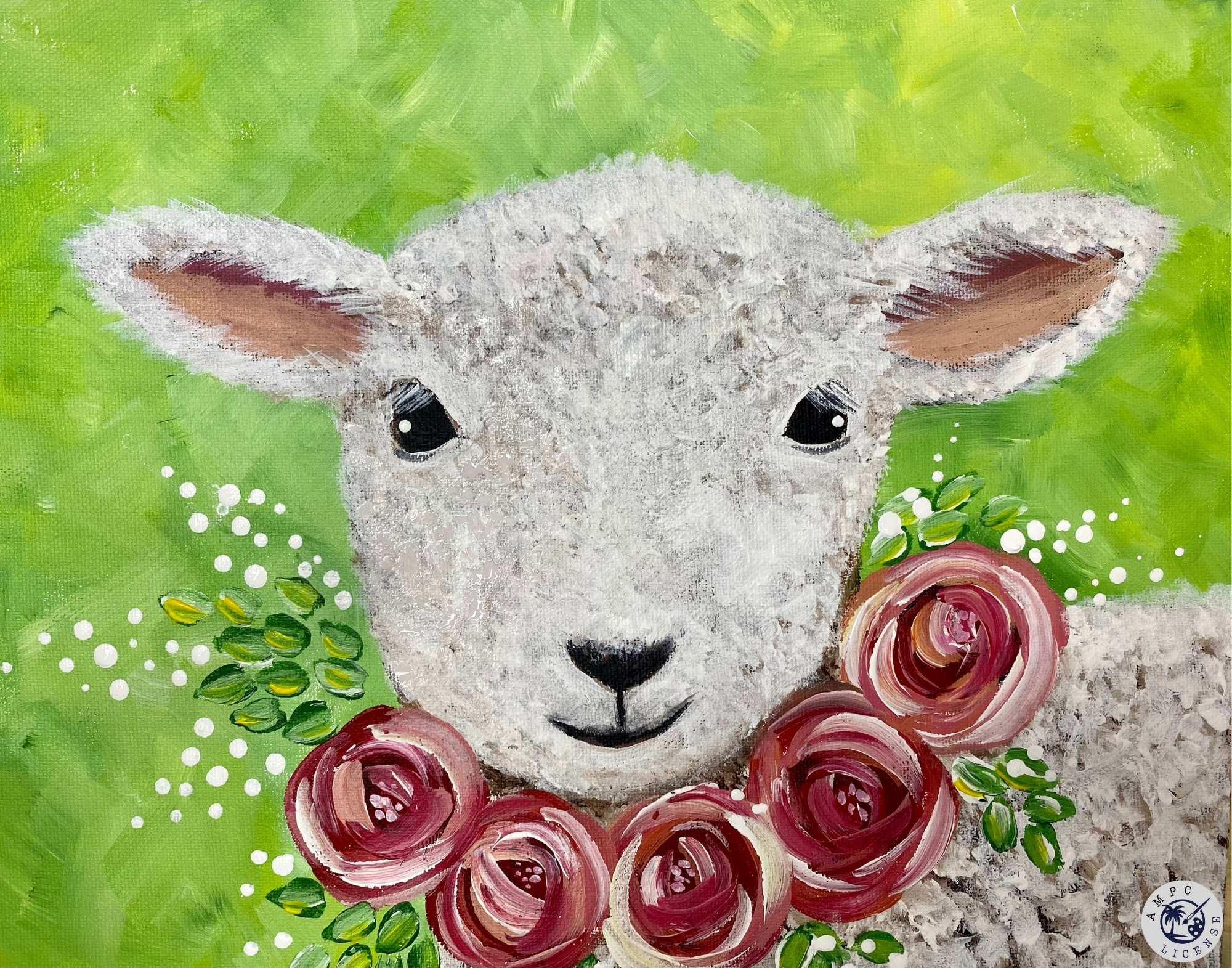 NEW - Lamb with Roses Painting Kit