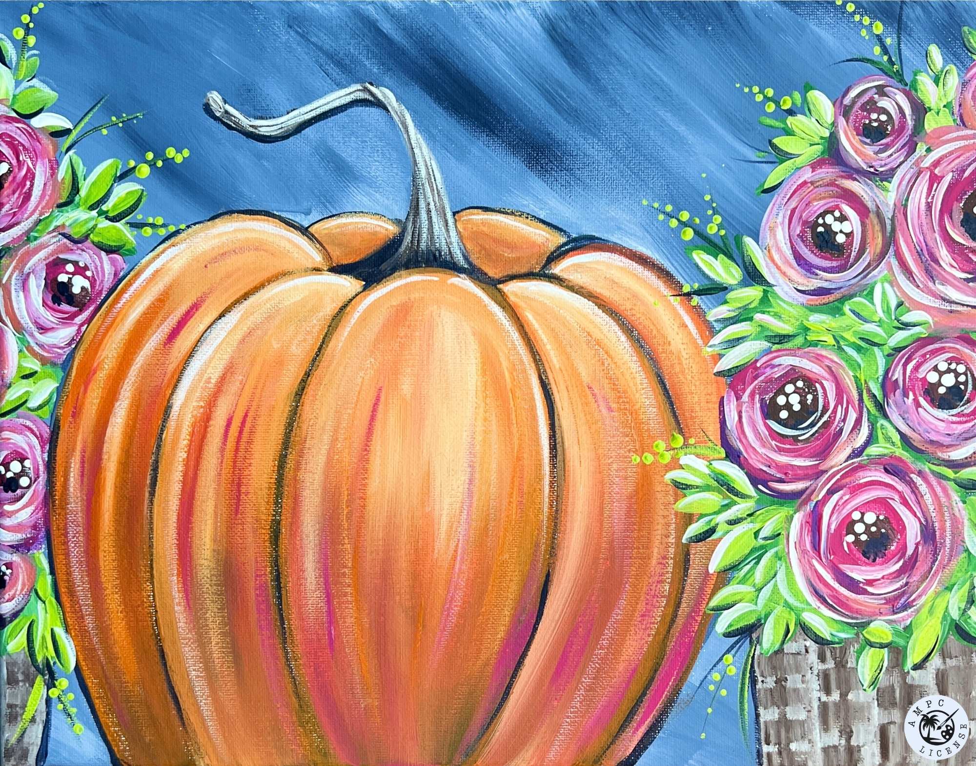 NEW - Pumpkin and Roses Painting Kit