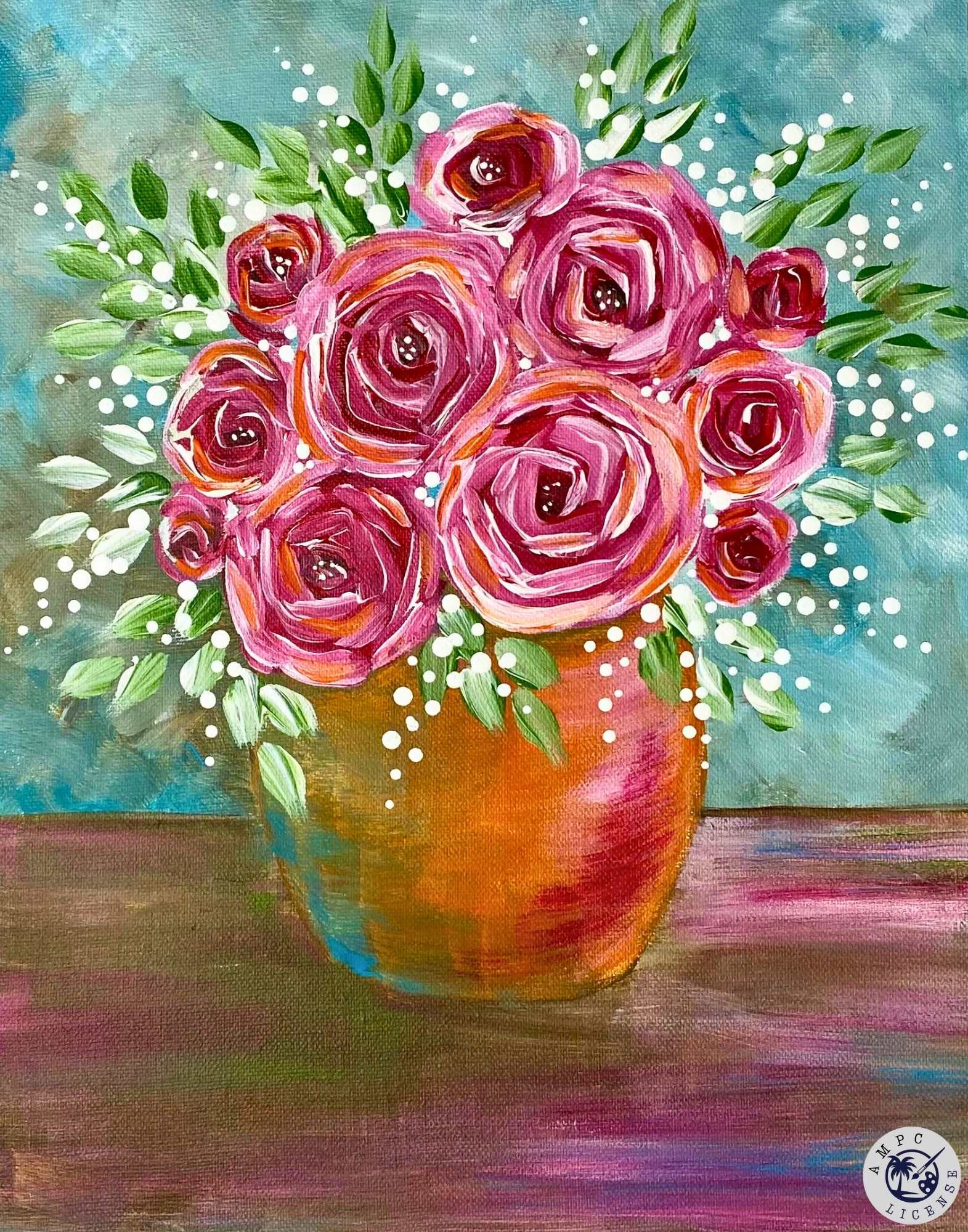 NEW - Roses in Vase Painting Kit