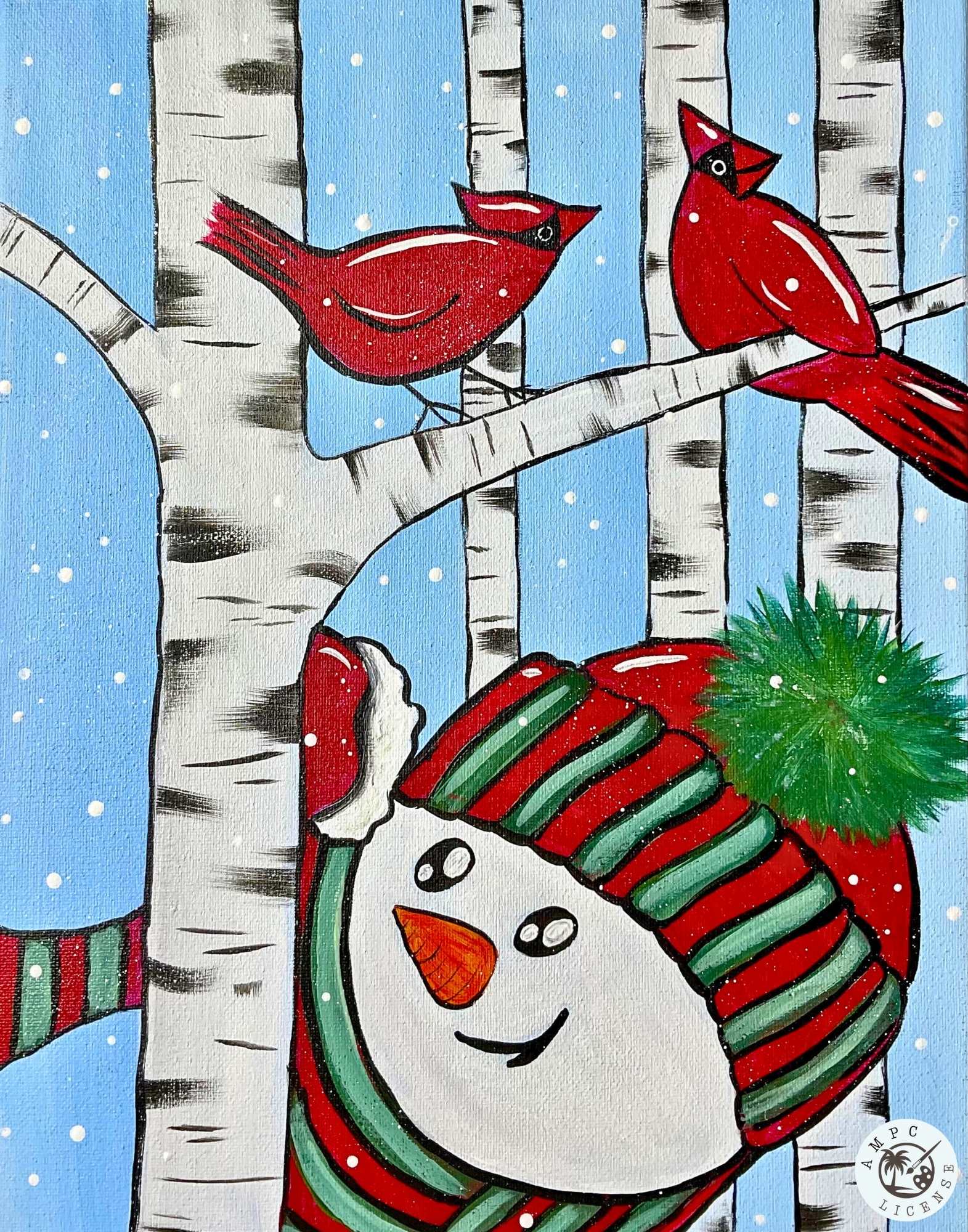 NEW - Snowman and Cardinals Painting Kit