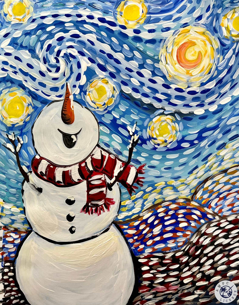 Starry Night Snowman