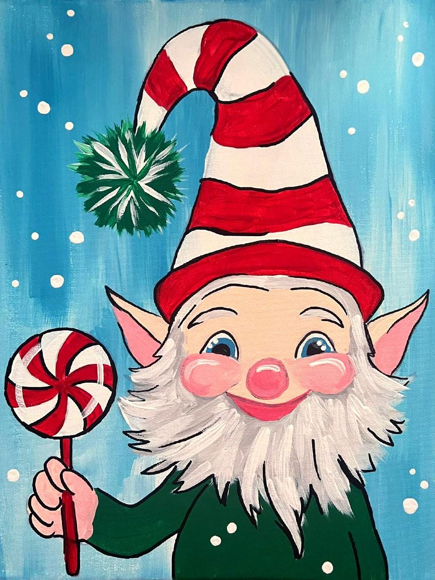 NEW - Peppermint Elf Painting Kit