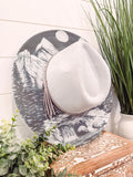 NEW - Mountain Terrain Engraved Cowgirl Hat