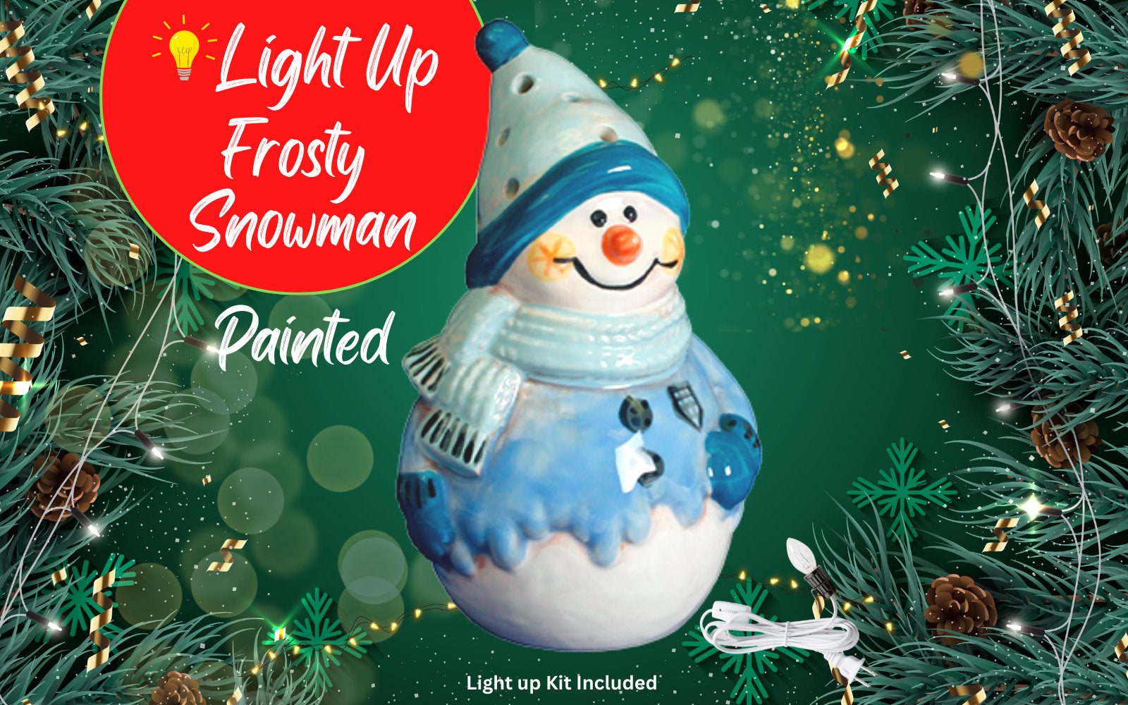 Ceramic Light Up Holiday Christmas Frosty Snowman